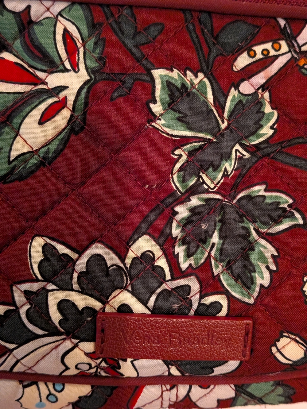 Vera Bradley Red Floral Quilted Crossbody Bag